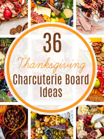 A collage of many of the Thanksgiving Charcuterie Board ideas that are featured in the post.